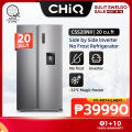 CHiQ 20 cu.ft Side-by-Side Refrigerator CSS20NII, Inverter Fridge with Freezer, No Frost, 569L Large Storage, Water Dispenser, Adjustable Shelves, -32°C Magic frozen, Electronic control display, LED Touch. 