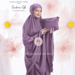 MUKENA DEWASA POLOS SANTORINI SILK JUMBO 2 IN 1