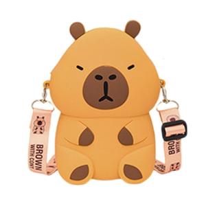 Capybara Silicone Shoulder Bag Cute Crossbody Purse for Kids Girls Birthday Gift Accessories Satchel Phone Pouch