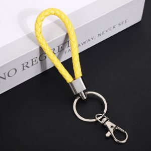PU Leather Rope Keychain Rope Keyring Souvenirs Gift Door Gift Key Chain Short Leather Cord Hand Rope