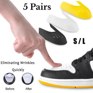 5 Pairs White L Sneaker Shield Shoe Crease Toebox Anti Wrinkle Protector and Preventer for Sneakers