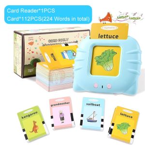【244 Flash Cards】Portable educational toys Educational learning materials for kids Smart English Speaker for kids toy universal learning Card early education device educational toy for kids audible flash cards readers learning toys
