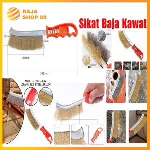 Sikat Baja Kawat Lengkungan Kuningan Anti Karat Steel Wire Hand Brush Serbaguna
