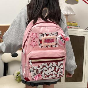 Christmas Gift Halloween sanrio Kawaii Y2K Backpack Dopamine Hello Kitty Cartoon Cute Leisure High Capacity Student Bag School Starts Gift Fashion Kit