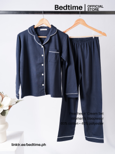 Peaches n Cream - Womens Long Sleeve Button Down Pajama Set - 2026 Plain Collection 2