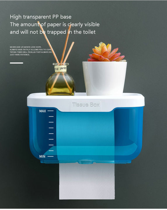 WallMounted Waterproof Covered Toilet Tissue Roll Box Bathroom