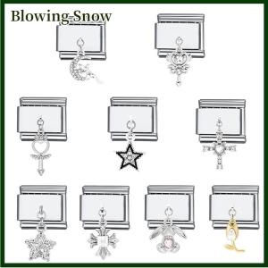 Blowing Love Heart Cross Butterfly Italian Links Charms Stainless Steel 9mm Bracelet Bead Charm DIY Jewelry Making Trendy Gift