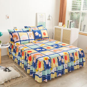 Bestenrose 3 IN 1 Single Size Cadar Bedsheet Set Bedspread Bed Skirt Cadar Ropol