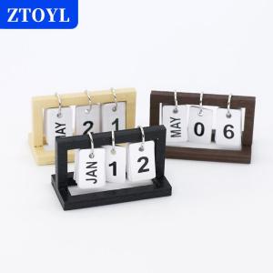 [COD] ZTOYL บ้านตุ๊กตา1:12ปฏิทินตั้งโต๊ะขนาดเล็กอุปกรณ์ตกแต่งบ้านตุ๊กตา