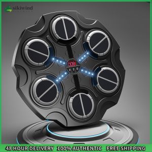 Sikiwind Boxing Training Punching Equipment Adjustable Electronic Boxing Target with Rhythm Lights & Gloves Wall Mount Rechargeable for Adults Boys and Girls