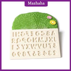 Mazhaha แม่พิมพ์เค้กฟองดองรูปตัวอักษรทำจากซิลิโคนแบบ DIY ตกแต่งด้วยการอบช็อคโกแลต
