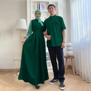 Baju Couple Muslim Mosela - Koko Pria Lengan Panjang Pendek - Outfit Pasangan Kekinian - Demore