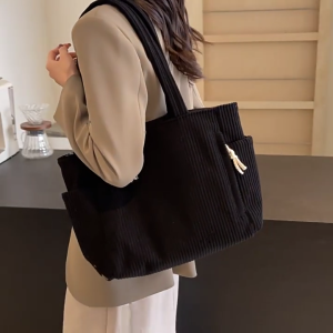 Dung tích lớn nách túi cho phụ nữ màu trơn đi lại Túi túi đeo vai đơn giản nhung Nách Cặp đi học Túi