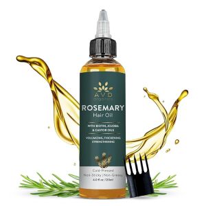 Pure Rosemary Oil for Hair Growth (4.05 fl oz) Infused with Biotin Jojoba & castor Oil    Hair strengthening Treatment    Nourishing & Volumizing– Strengthening    Non-GMO verified