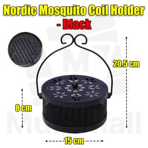 NORDIC Black Holder  Mosquito coil holder|Floral coil holder| Mosquito coil box|Mosquito coil case|Mosquito coil and holder| Portable Mosquito coil holder| Outdoor mosquito coil holder case | Hollow coil holder