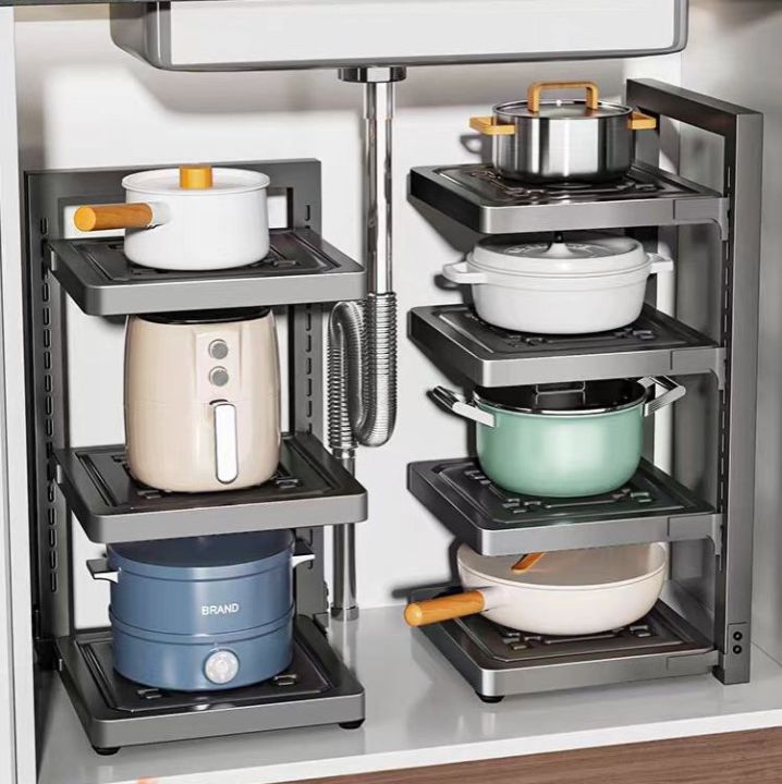 Kitchen rack Kitchen Pan Organizer Pot Rack Adjustable Countertop