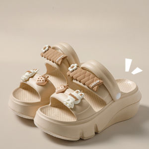 IELGY Cute Strawberry Bear Thick Bottom Sandals for Women Beach Seaside Clog