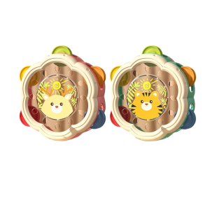Kids Cartoon Design Hand Drum Rattle Musical Instrument Toy For Infant Sensory Auditory Stimulation Development