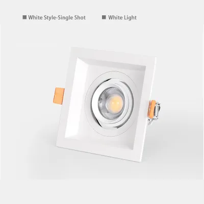 Led Daring Lamp COB Downlight Recessed Indoor Ceiling Light SpotLights Adjustable Angle Store Commercial Square Grille Light