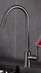 Gray Mixer Hot And Cold Sink Faucet 304 Stainless Steel Kitchen Access Water TapsFast shipping