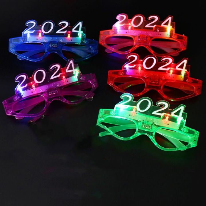 GDSELL 2024 Year 2024 Glowing Glasses LED Glowing 2024 Glasses Colorful