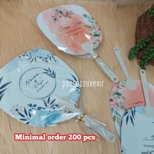 100 Pcs + Sablon Kipas Tangkai Motif Kemasan Plastik