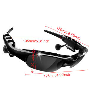 Bluetooth-Enabled Polarized Glasses Wireless Music Sunglasses Cycling Running Tech Eyewear with 5.3 Connectivity Sports Shades