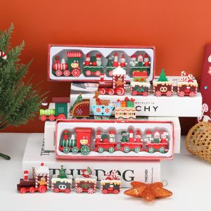 CURRANT Christmas Christmas Wooden Train Wooden Handicrafts Wooden Handicrafts Xmas DIY Christmas Decorations Kids Gifts
