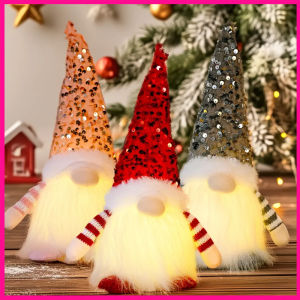 Christmas Doll Elf Gnome Faceless with Light Glowing Doll Home Decoration New Year Gift Children Gift