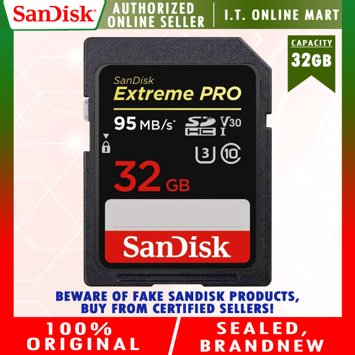 Sandisk EXTREME PRO 32GB SDHC UHS-1 C10 U3 V30 95 MB/S Memory Card