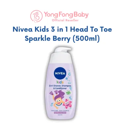 NIVEA Kids Head To Toe 3IN1 Shampoo Conditioner Shower Sparkle Berry / Magic Apple - 500ml