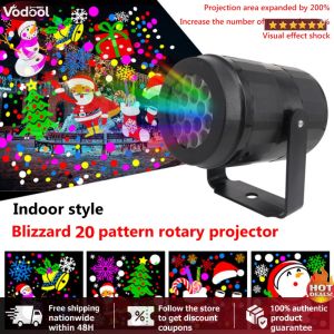 [Vodool Tool Outlet]LED Christmas Stage Projection Lights Waterproof 360 Rotatable Xmas Projection Light Holiday Party Decor Landscape Projector Lamp Decorative Lighting