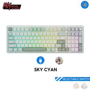 RK Royal Kludge RK R98Pro Sky Cyan 98 Key 98% RGB Wired With Knob Mechanical Keyboard