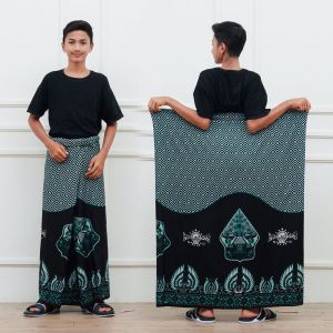 Sarung Anak Remaja SD SMP 9 - 15 Tahun Motif Wayang HItam Putih Katun Halus