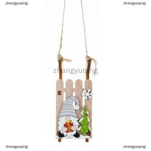 [COD] zhangyuqing Christmas Tree Hanging Decor Wooden Christmas Sleigh Ornament Wood Gnomes Pendant Home Office Party DIY Christmas Decoration
