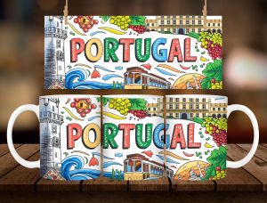 * 1 PC MUG W/ BOX * PORTUGAL MUG DESIGN 11oz with BOX SOUVINER