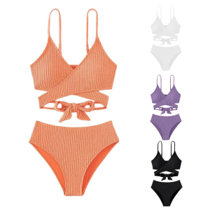 Hai chiếc đồ bơi 2 mảnh cho phụ nữ màu trơn đồ bơi backless Bộ Đồ Tắm Đồ bơi gọn dáng đồ bơi cho bé gái Bộ