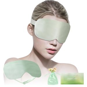 Mặt nạ Mắt Lụa dâu tằm Miếng Bịt Mắt Ngủ-zoesmien thiết kế thoáng mát siêu mỏng (độ dày 01 inch) cho Nam Nữ người ngủ nghiêng một bên Chặn ánh sáng thoáng khí mát mẻ cho đêm ấm áp hơn christma