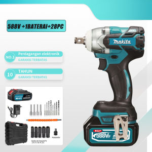 MAKITA  Impact Wrench 1090V/588V Impact Baterai Brushless 880N.M Electric Impact Wrench pembuka baut mobil infek buka baut motor Cordless impact baterai asli komplit impact murah berkualitas