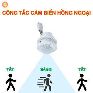 Công Tắc Cảm Biến Chuyển Động CB30 - Cảm Biến Hồng Ngoại PIR Thông Minh Góc Quét 110 Độ Tiết Kiệm Điện Tương Thích Đa Loại Đèn Thiết Kế Gọn Gàng Tiện Lợi