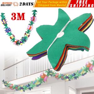 【3m】 Hawaiian Tropical Paper Flowers Garlands Banner Beach Hawaiian Party Birthday Hanging Decor Hawaiian-Paper-Flower