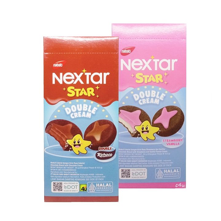 Nabati Nextar STAR - Double Cream Chocolate Biscuit - Box Isi 8 pcs ...