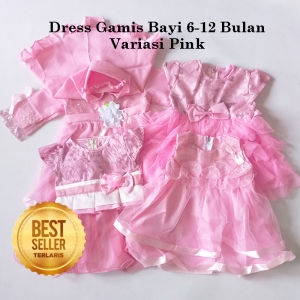 Baju Bayi Warna Pink 0 6 Bulan GRATIS PITA Gaun Baby Pink 6 12 Bulan Dress Anak Perempuan 1 Tahun Import Korea Bahan Premium VWP02