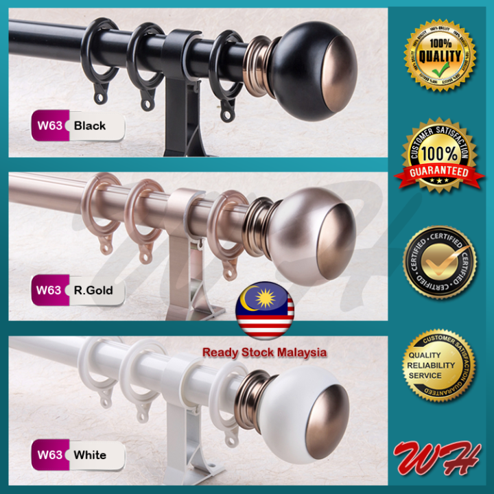 W63 Single (FULL SET) Aluminium Curtain Rod / Batang langsir / Rod