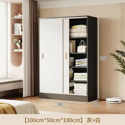 Wardrobe Sliding Door Household Bedroom Wardrobe Rental Room Modern Simple Small Apartment Storage Cabinet