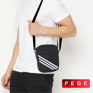 Tas Selempang Pria Motif Sablon Garis Slingbag Bahu Cowok Kasual Cocok Untuk Sehari Hari- PG - 8878