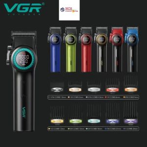 VGR V-001 Premium Professional Saloon Series Hair Clipper 7000-9000 RPM Ceramic Blade Adjustable Speed Motor With LED
