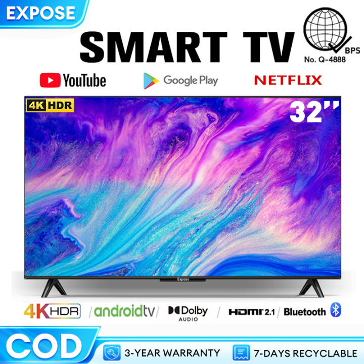 ♙Expose Smart TV 32 Inch Bluetooth Android 11.0 LED TV On Sale Flat
