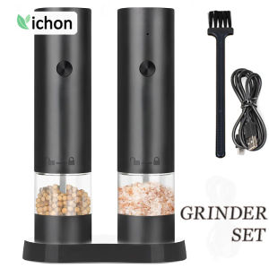Rechargeable Electric Salt And Pepper Grinder Set-Peppercorn & Sea Salt Spice Shaker Mill Set With Adjustable Coarseness Durable