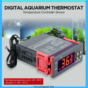COD Aquarium Digital Thermostat Temperature Controller Sensor  STC 1000 / thermostat pengatur suhu digital kulkas dispenser magic com vario vixion new dispenser suhu panas daihatsu satria elektrik / alat untuk penetas telur kandang  air